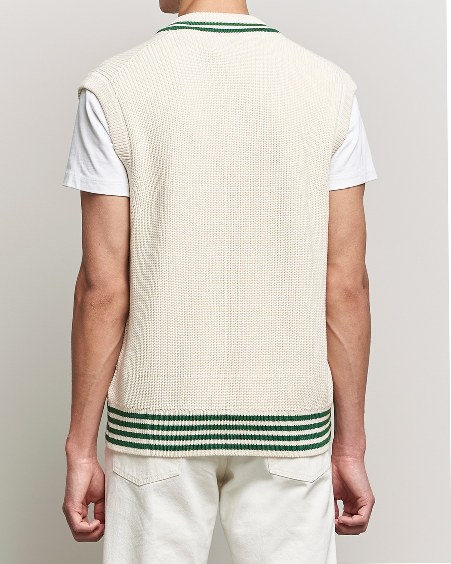 Uomini | Maglieria | GANT | Ribbed Cricket Knitted Slipover Creme