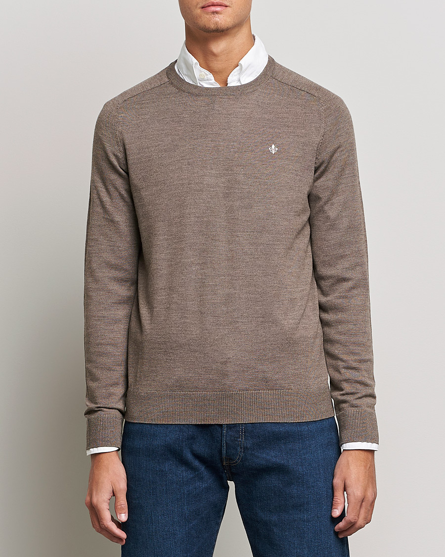 Uomini | Maglie a girocollo | Morris | Merino O-neck Brown