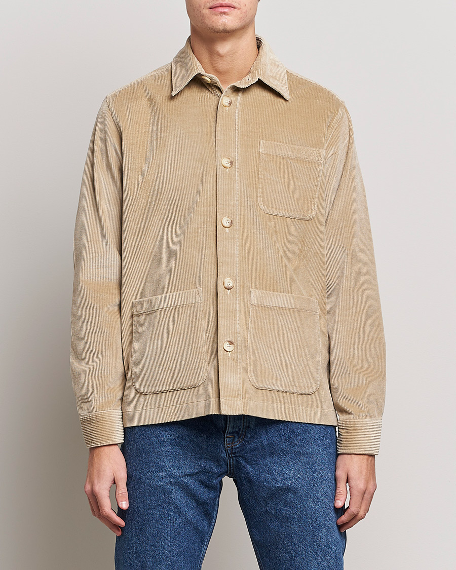 Uomini | Giacche a camicia | Morris | Heaton Corduroy Shirt Jacket Khaki