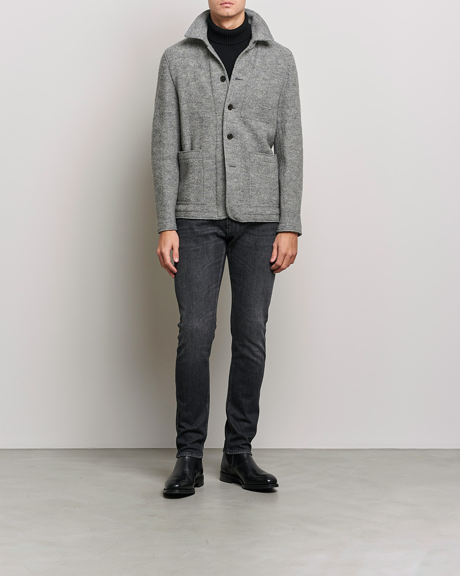 Uomini | Blazers | Tiger of Sweden | Gio Knitted Wool Blazer Light Grey