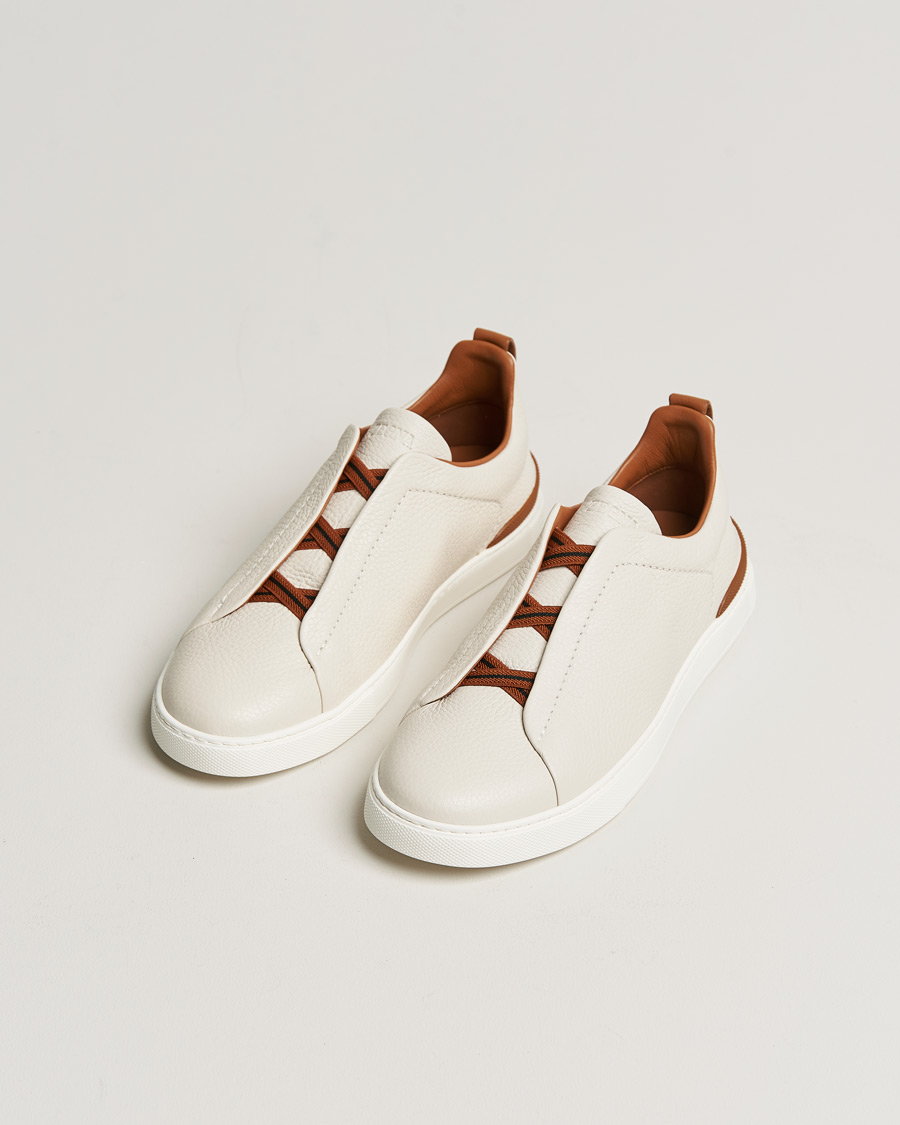 Uomini | Zegna | Zegna | Triple Stitch Sneakers White Deerskin