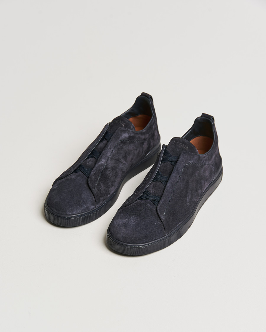 Uomini | Sneakers basse | Zegna | Triple Stitch Sneakers Full Navy Suede