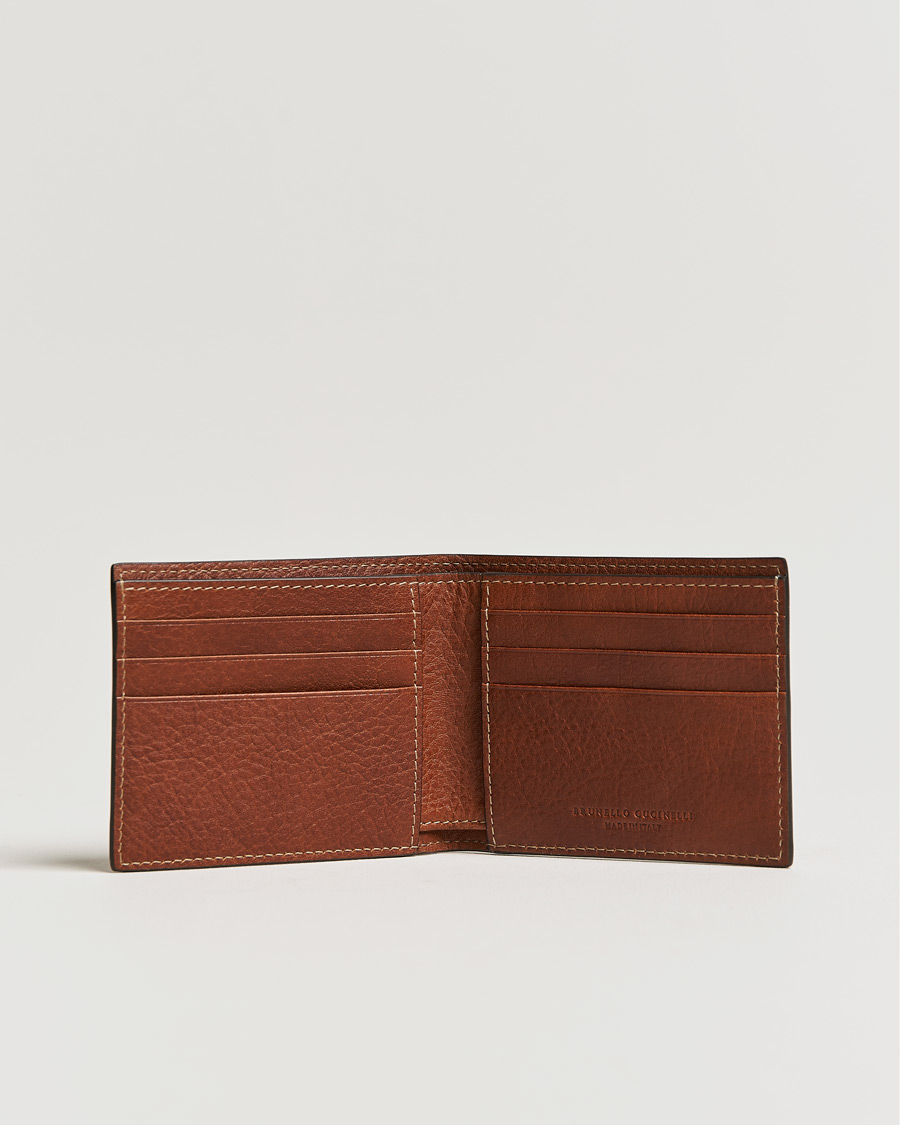 Uomini | Luxury Classics | Brunello Cucinelli | Grain Leather Wallet Cognac