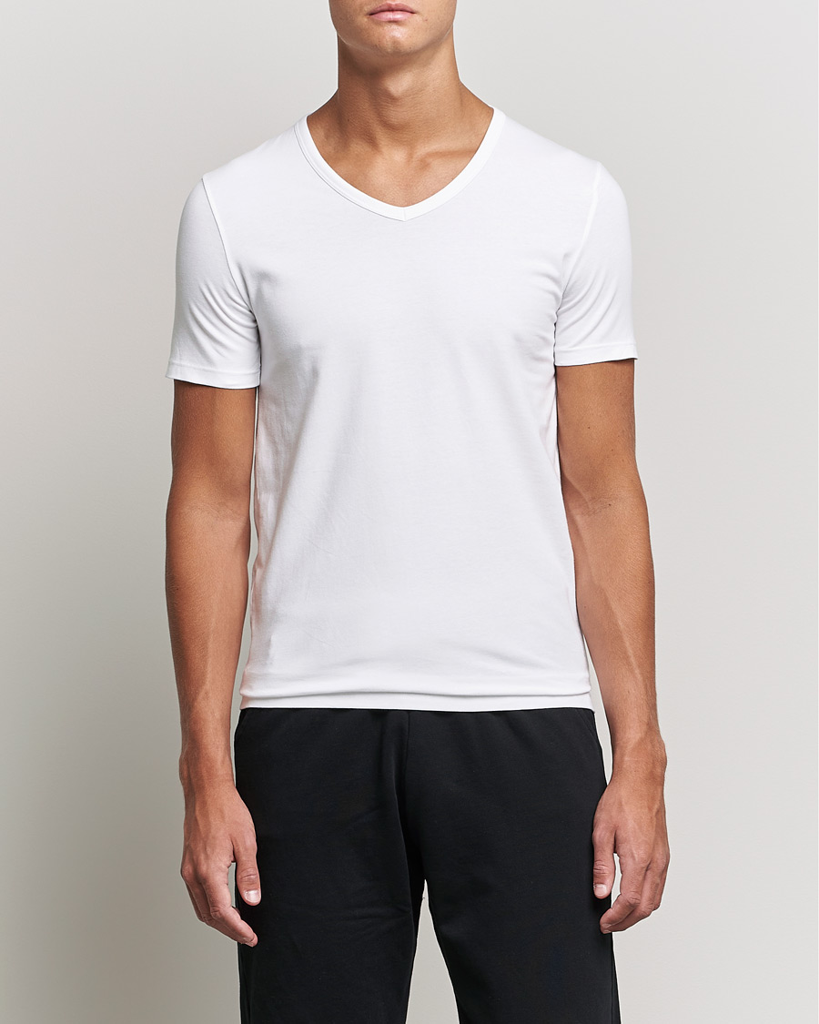 Uomini | Wardrobe basics | BOSS BLACK | 2-Pack V-Neck Slim Fit T-Shirt White