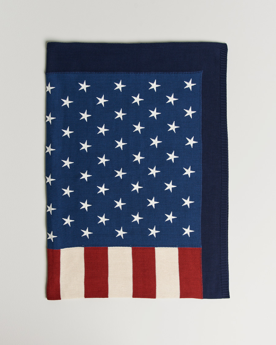 Uomini | Coperte | Ralph Lauren Home | RL Flag 54x72 Cotton Throw Navy