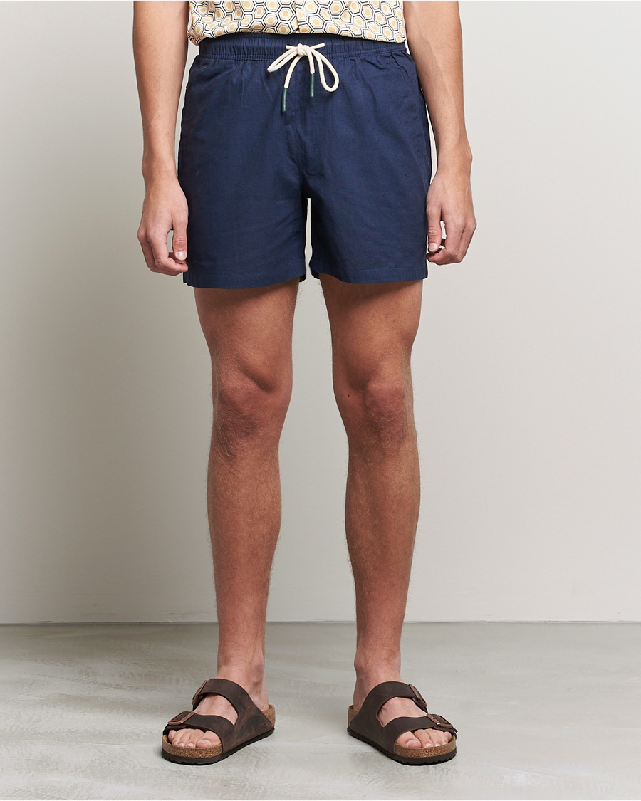 Uomini | Pantaloncini di lino | OAS | Linen Shorts Navy