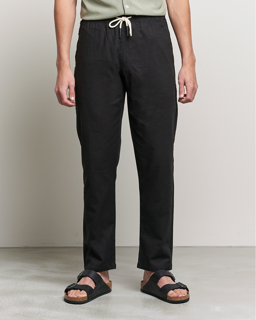 Uomini | Pantaloni di lino | OAS | Linen Long Pants Black