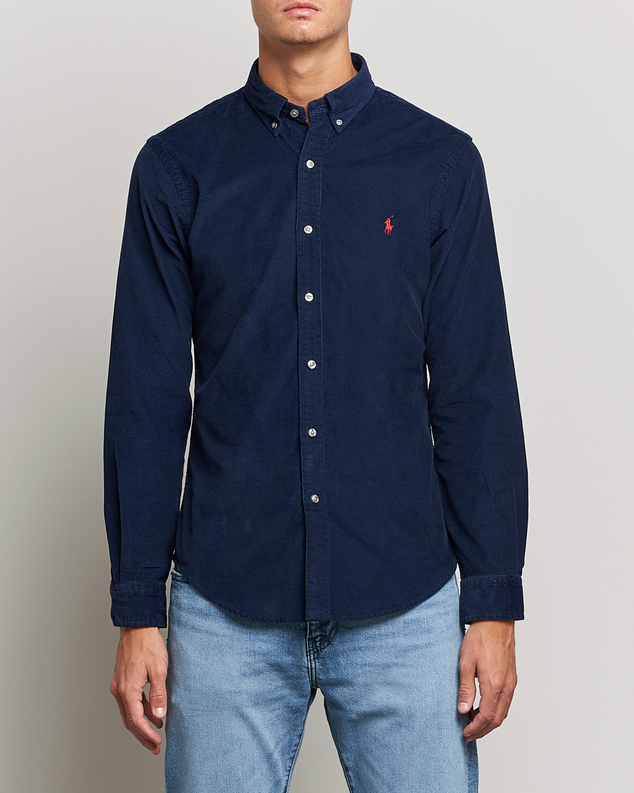 Uomini |  | Polo Ralph Lauren | Slim Fit Corduroy Shirt Newport Navy