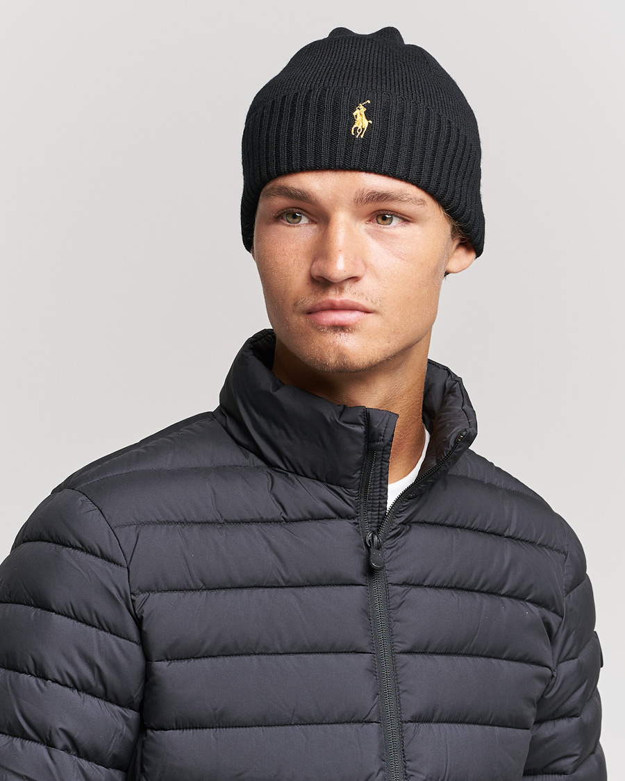 Uomini |  | Polo Ralph Lauren | Merino Beanie Polo Black/Gold