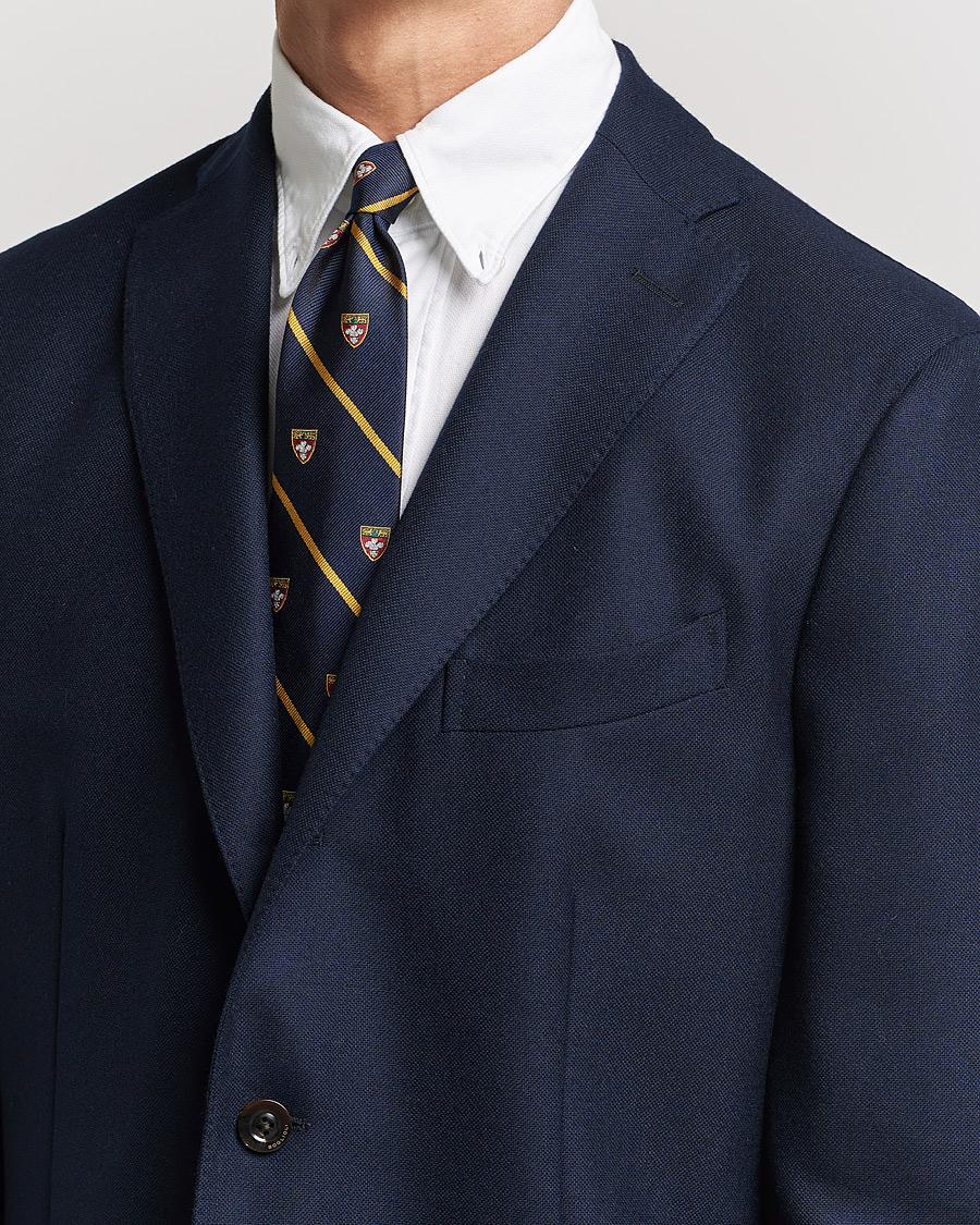 Uomini | Cravatte | Polo Ralph Lauren | Crest Striped Tie Navy
