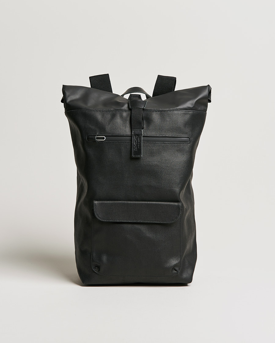 Uomini | Brooks England Rivington Cotton Canvas 18L Rolltop Backpack Black | Brooks England | Rivington Cotton Canvas 18L Rolltop Backpack Black