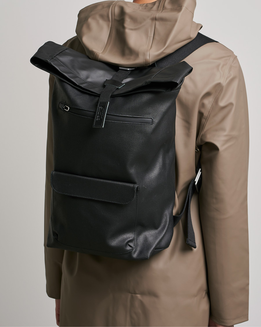 Uomini | Brooks England Rivington Cotton Canvas 18L Rolltop Backpack Black | Brooks England | Rivington Cotton Canvas 18L Rolltop Backpack Black