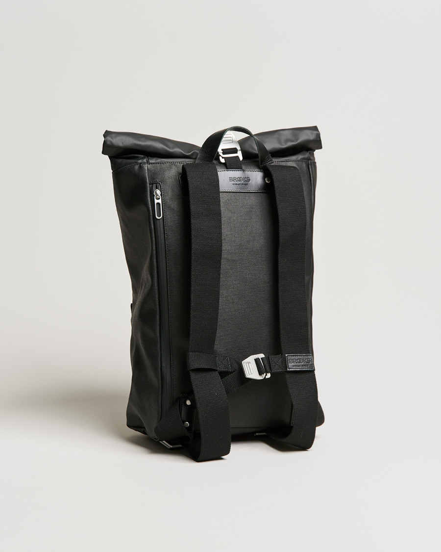 Uomini | Brooks England Rivington Cotton Canvas 18L Rolltop Backpack Black | Brooks England | Rivington Cotton Canvas 18L Rolltop Backpack Black