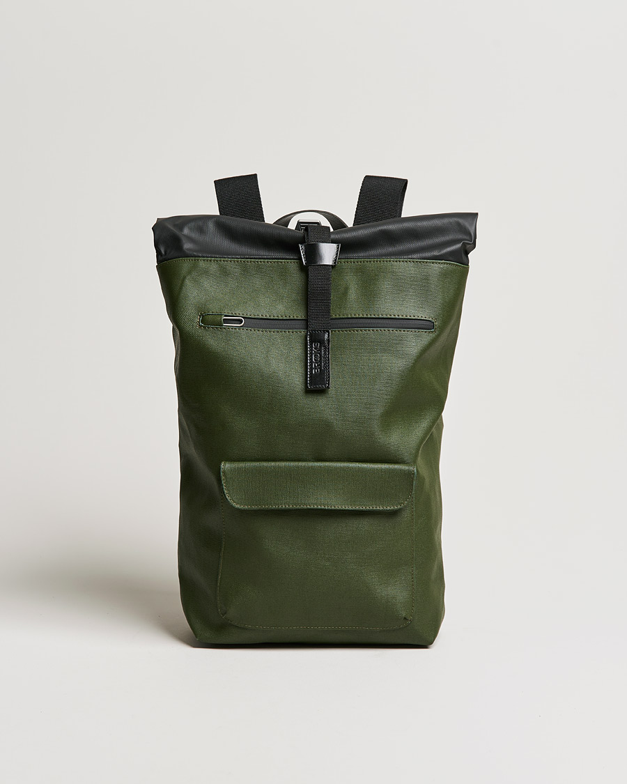 Uomini | Brooks England Rivington Cotton Canvas 18L Rolltop Backpack Forest | Brooks England | Rivington Cotton Canvas 18L Rolltop Backpack Forest