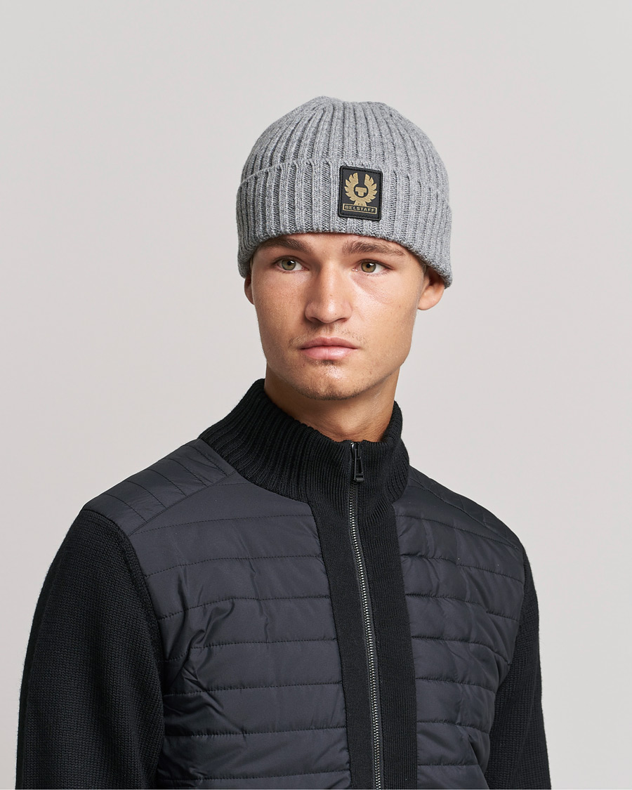 Uomini | Best of British | Belstaff | Watch Wool Beanie Pale Grey Melange