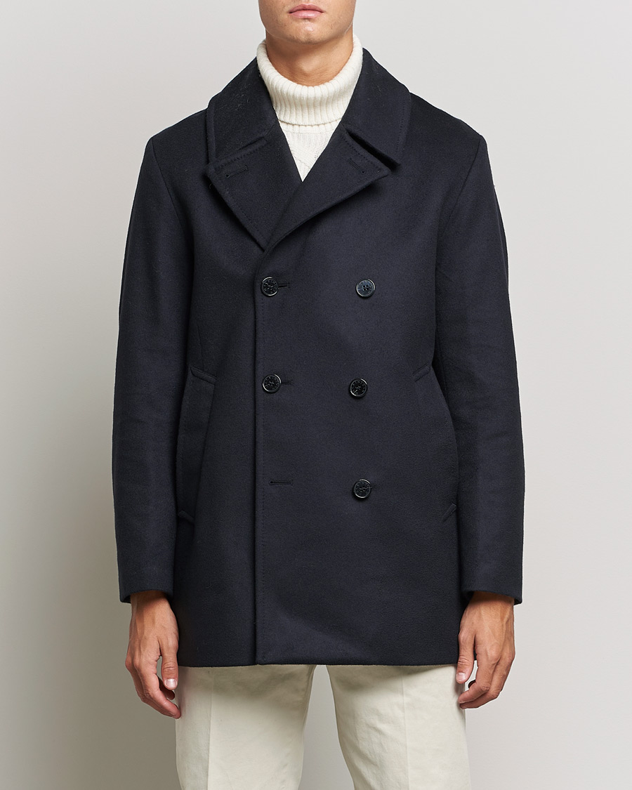 Uomini | Mackintosh | Mackintosh | Dalton Wool/Cashmere Peacoat Navy