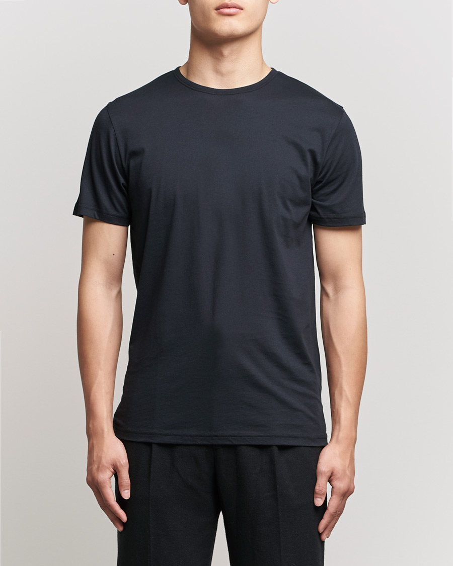 Uomini |  | Stenströms | Solid Cotton T-Shirt Black