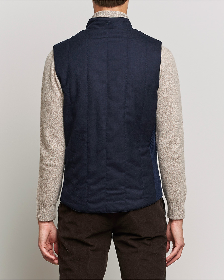 Uomini | Giacche | Stenströms | Hybrid Flannel Vest Navy