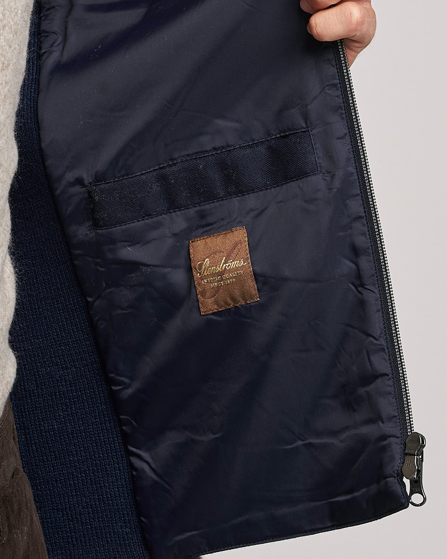 Uomini | Giacche | Stenströms | Hybrid Flannel Vest Navy