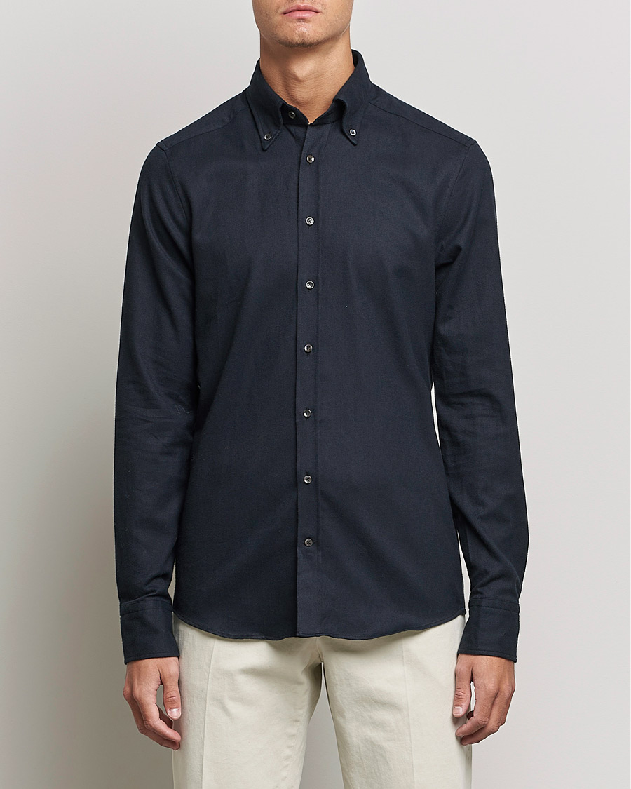 Uomini |  | Stenströms | Slimline Flannel Shirt Black