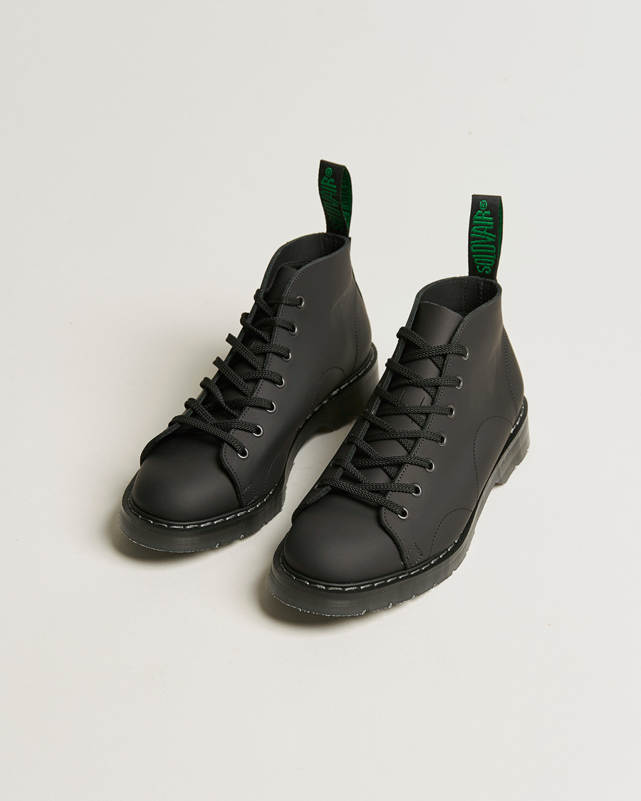 Uomini | Stivali | Solovair | 7 Eye Monkey Boot Black Greasy