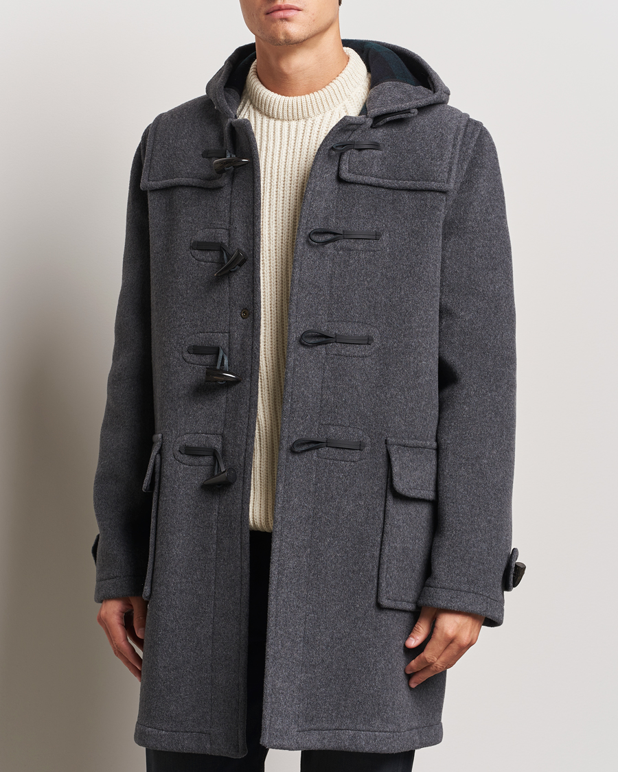 Uomini | Abbigliamento | Gloverall | Morris Duffle Coat Grey/Blackwatch