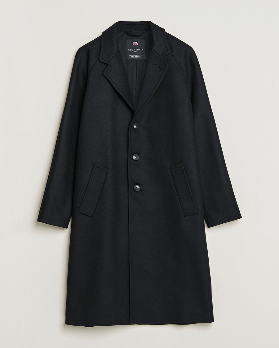 Uomini | Giacche | Gloverall | Chesterfield Wool/Cashmere Raglan Coat Black