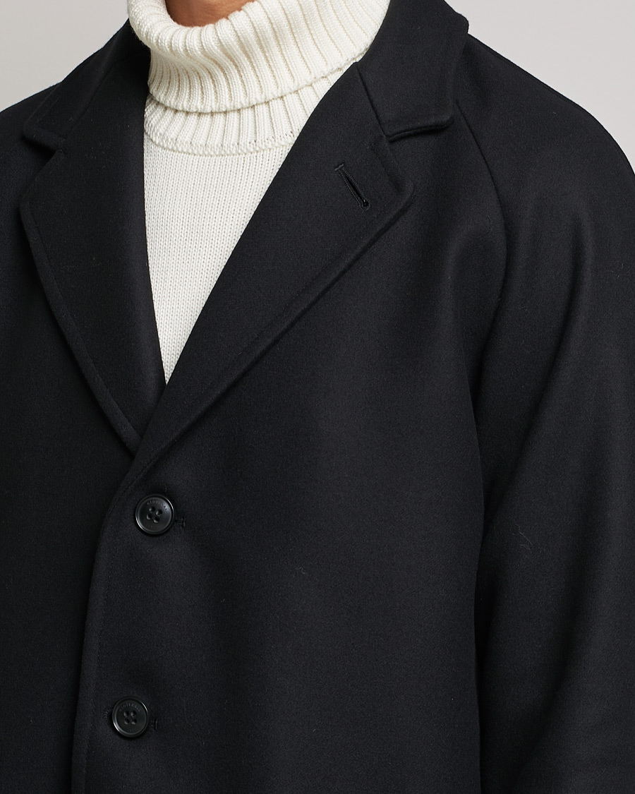 Uomini | Giacche | Gloverall | Chesterfield Wool/Cashmere Raglan Coat Black