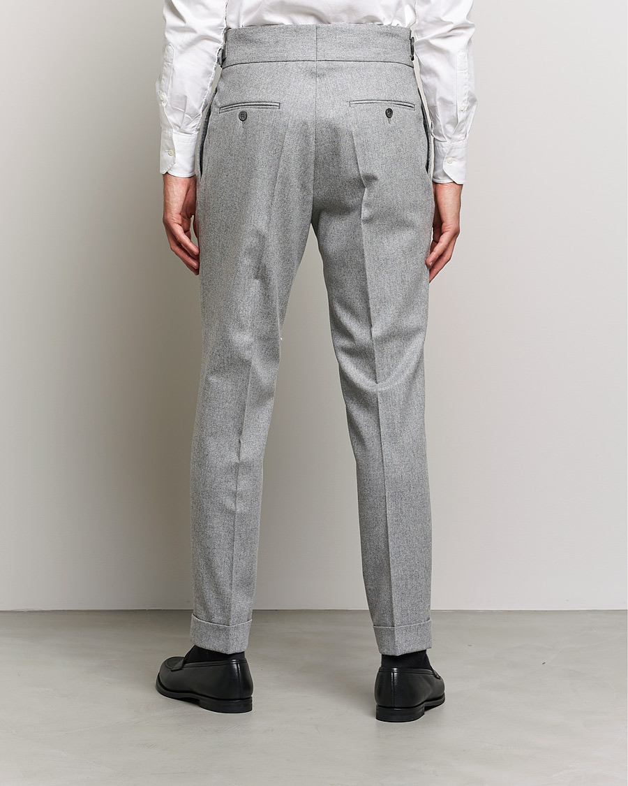 Uomini | Pantaloni | Oscar Jacobson | Gurkha Flannel Trousers Light Grey