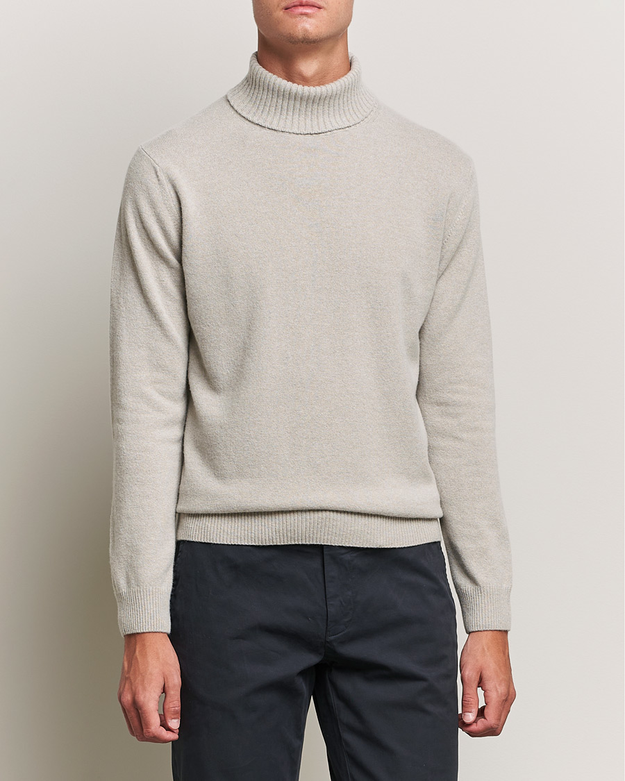 Uomini | Dolcevita | Oscar Jacobson | Salim Wool/Cashmere Rollneck Beige