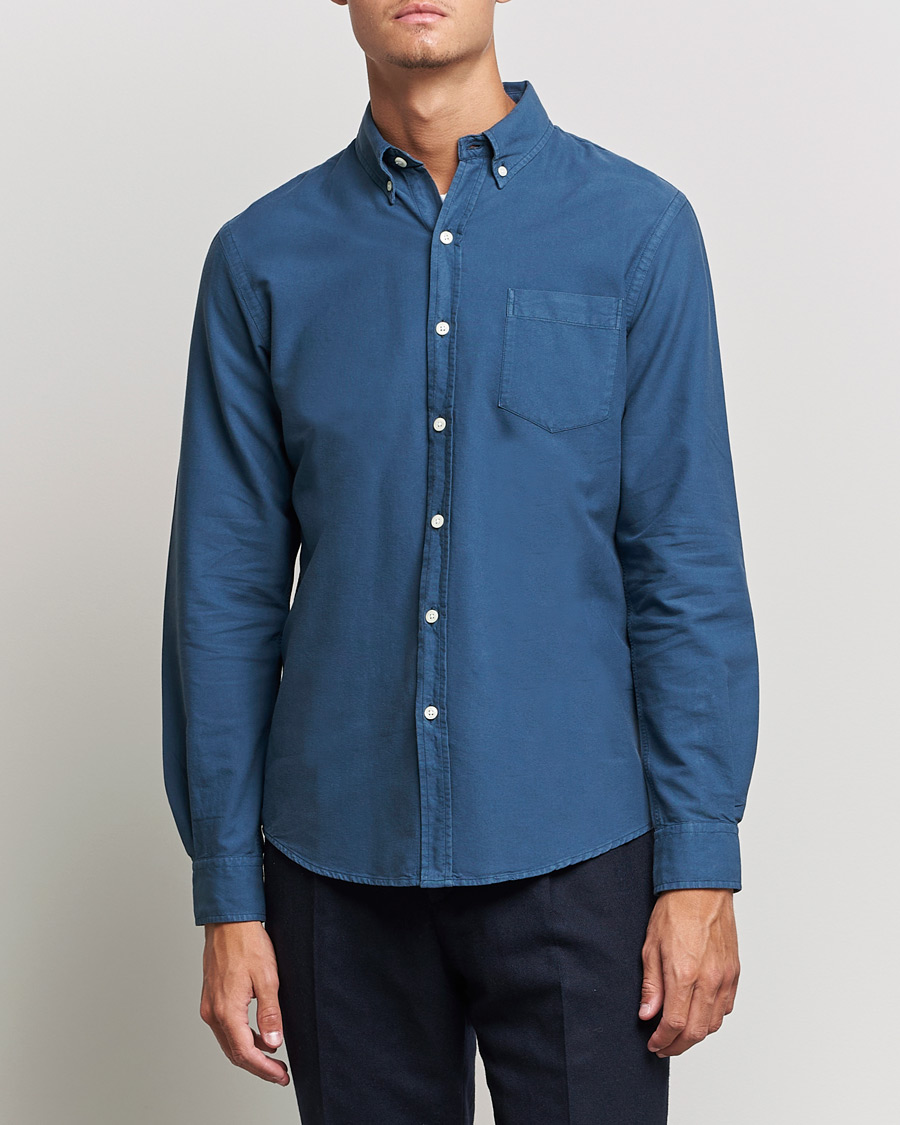 Uomini | Camicie oxford | Colorful Standard | Classic Organic Oxford Button Down Shirt Petrol Blue