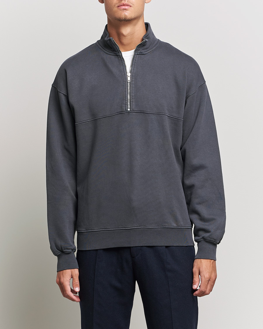 Uomini | Colorful Standard | Colorful Standard | Classic Organic Half-Zip Lava Grey