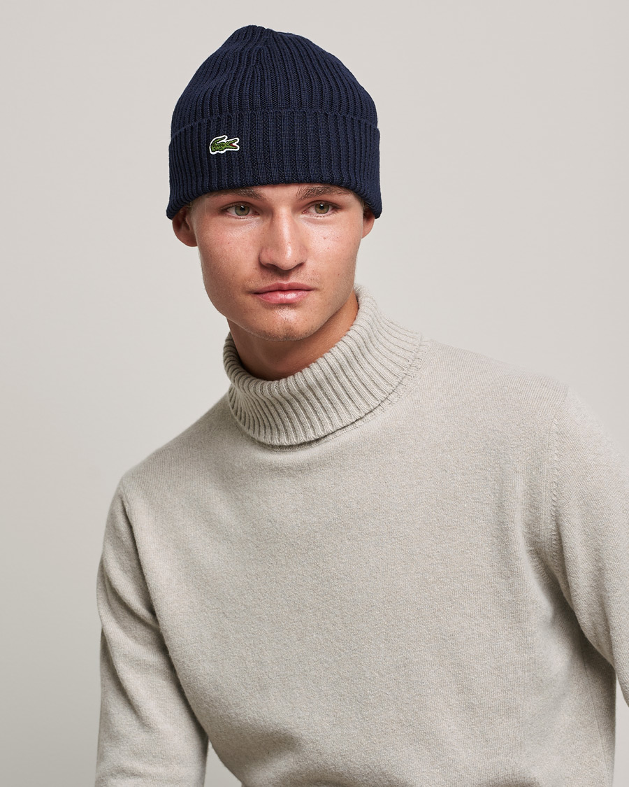 Uomini | Accessori | Lacoste | Wool Knitted Beanie Navy