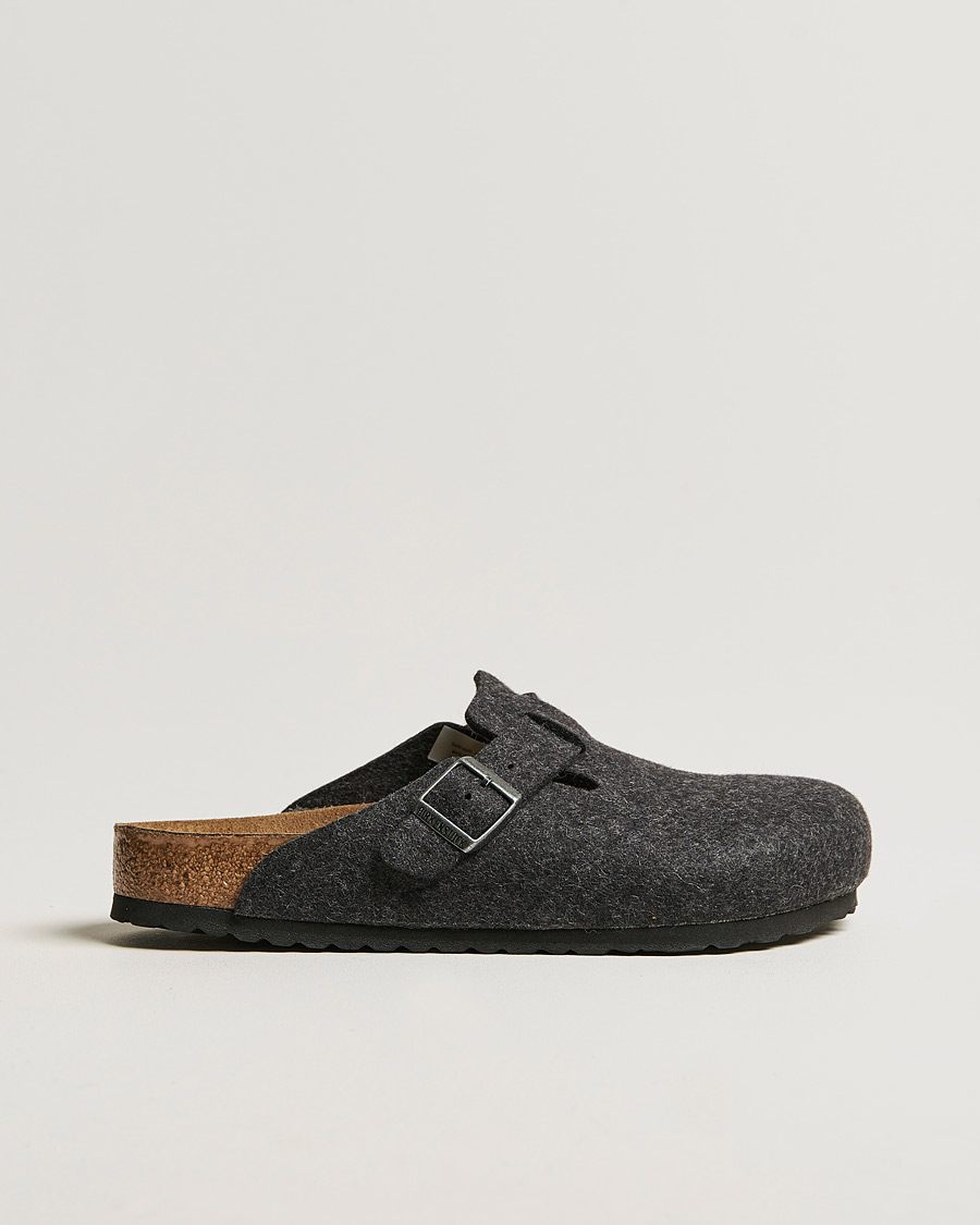 Uomini | Sandali & Diapositive | BIRKENSTOCK | Boston Classic Footbed Wool Felt Antracite