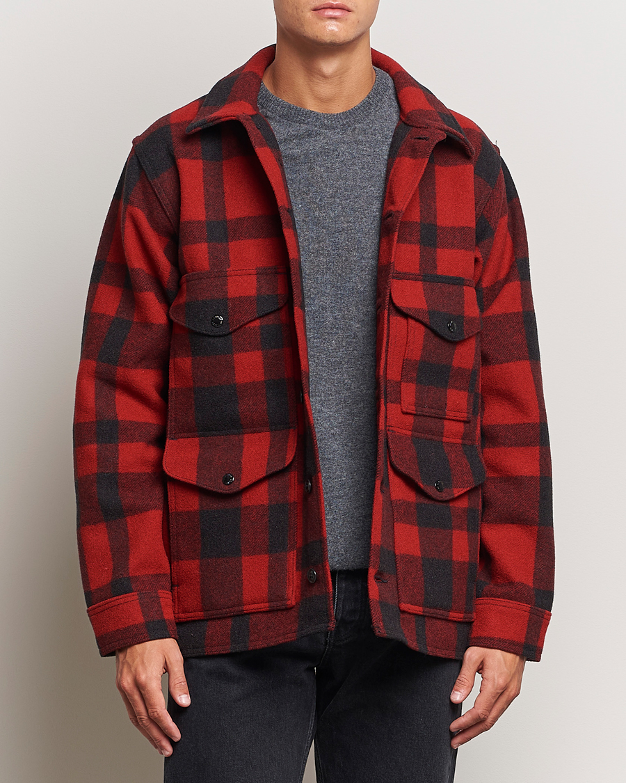 Uomini | American Heritage | Filson | Mackinaw Wool Cruiser Red/Black Plaid