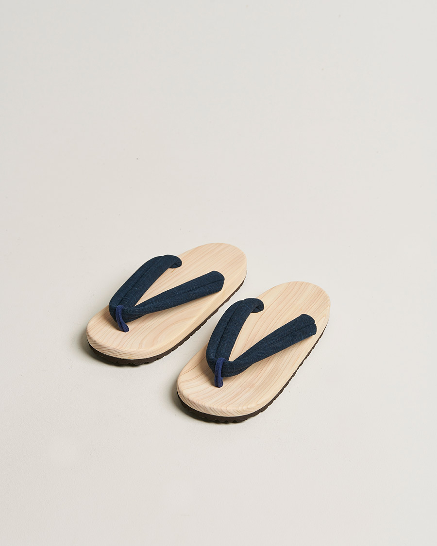 Uomini | Sandali & Diapositive | Beams Japan | Wooden Geta Sandals Navy