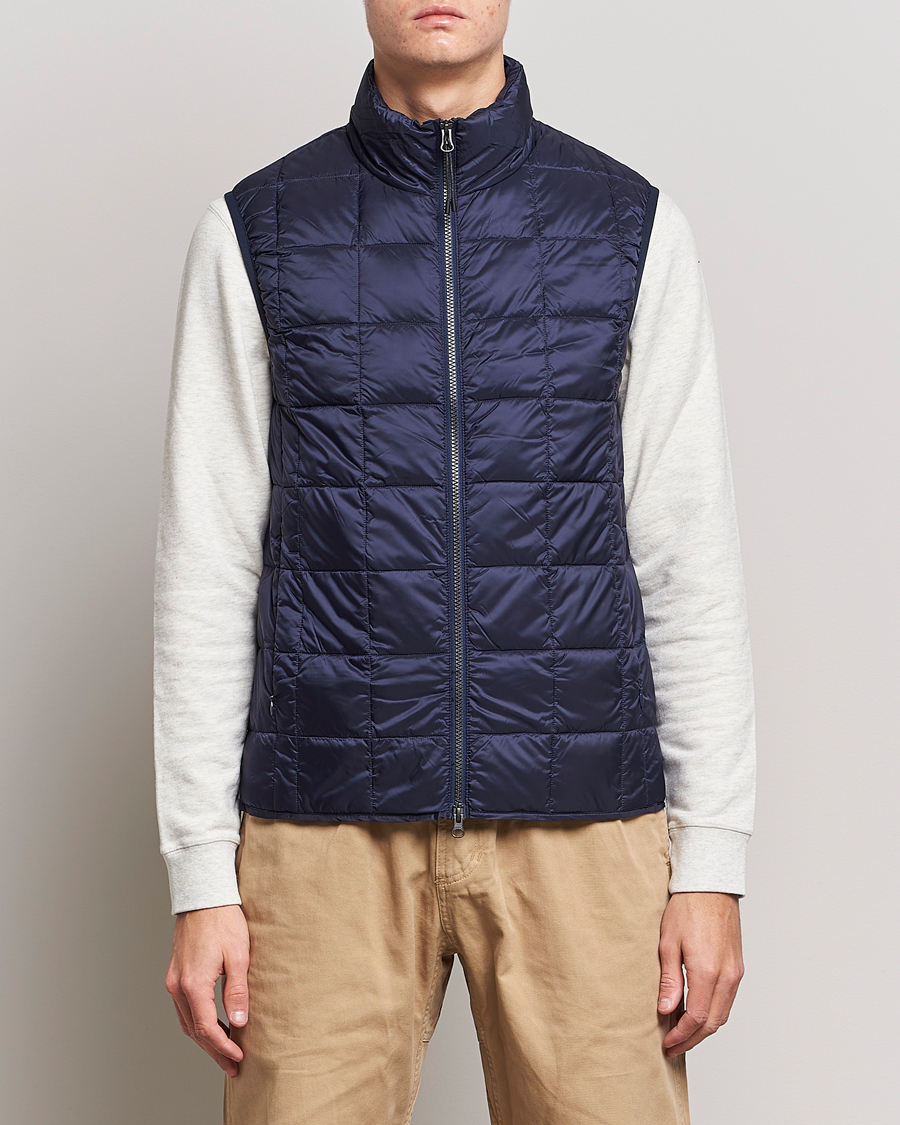 Uomini |  | TAION | High Neck Full Zip Lightweight Down Vest Navy