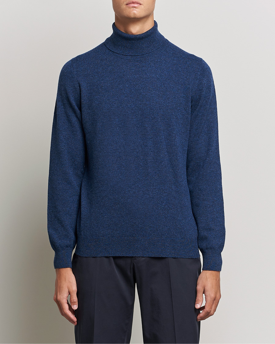 Uomini |  | Gran Sasso | Wool/Cashmere Rollneck Navy Melange