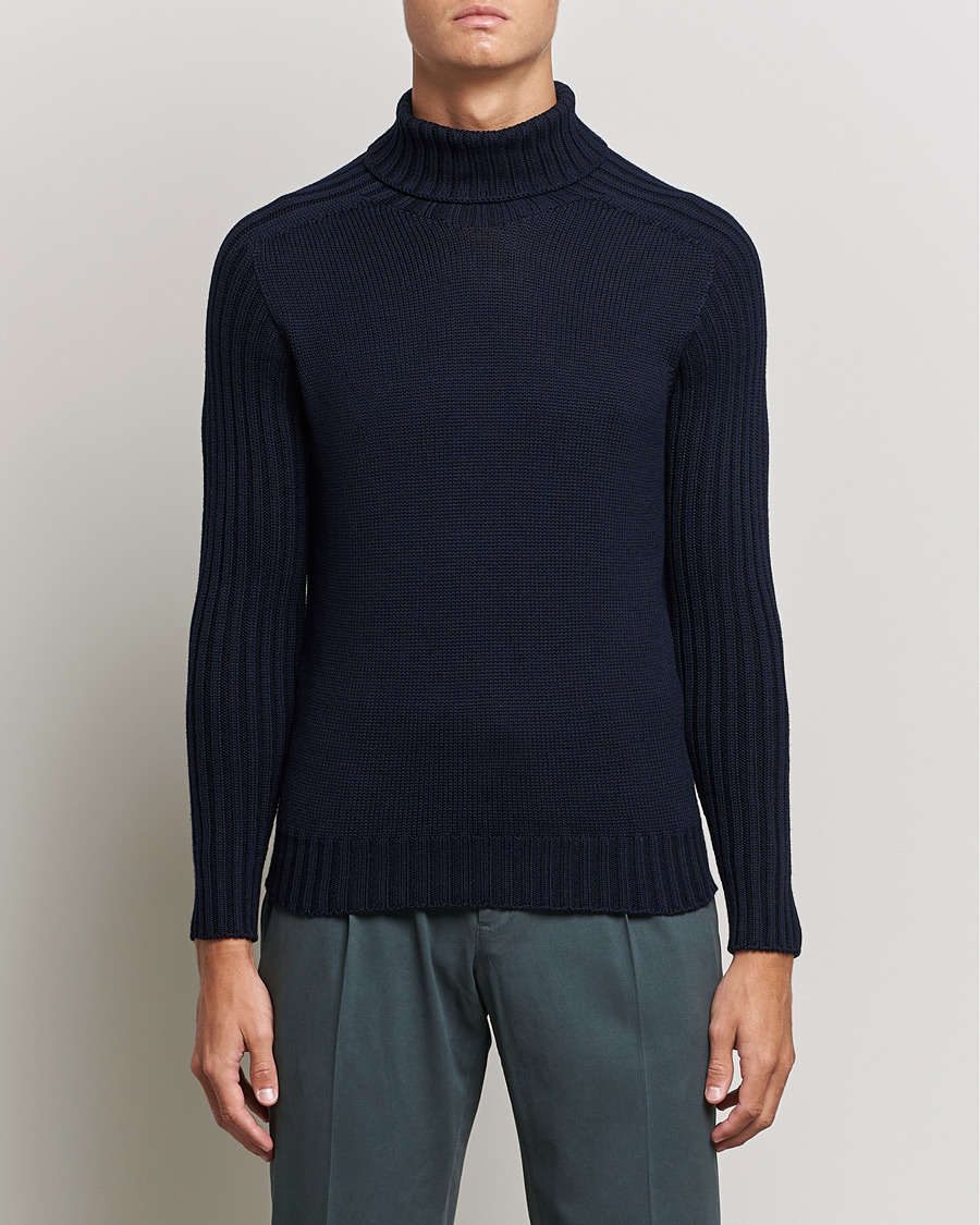 Uomini |  | Gran Sasso | Rainwool Rollneck Navy