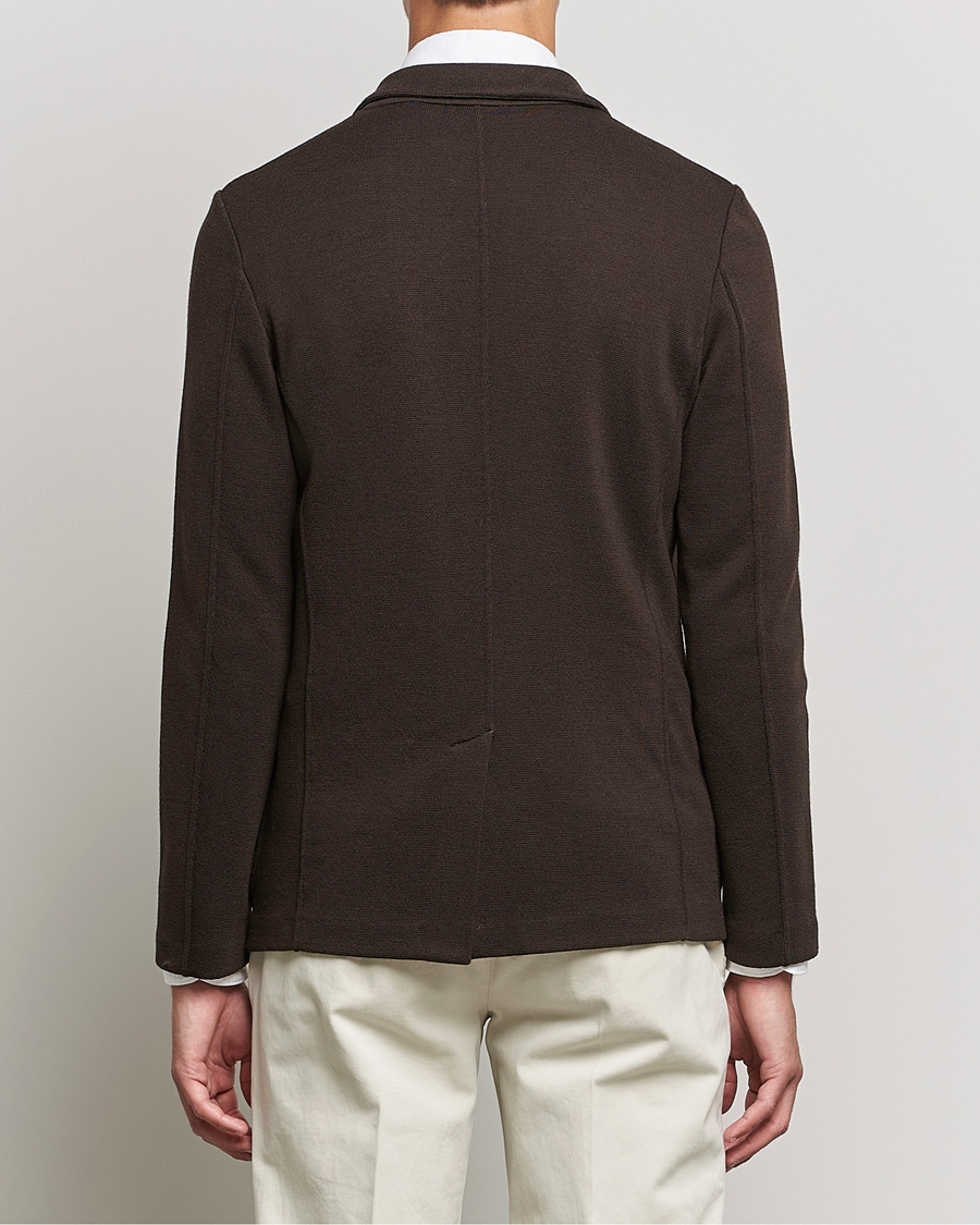 Uomini | Blazers | Gran Sasso | Travel Wool Knitted Jacket Brown