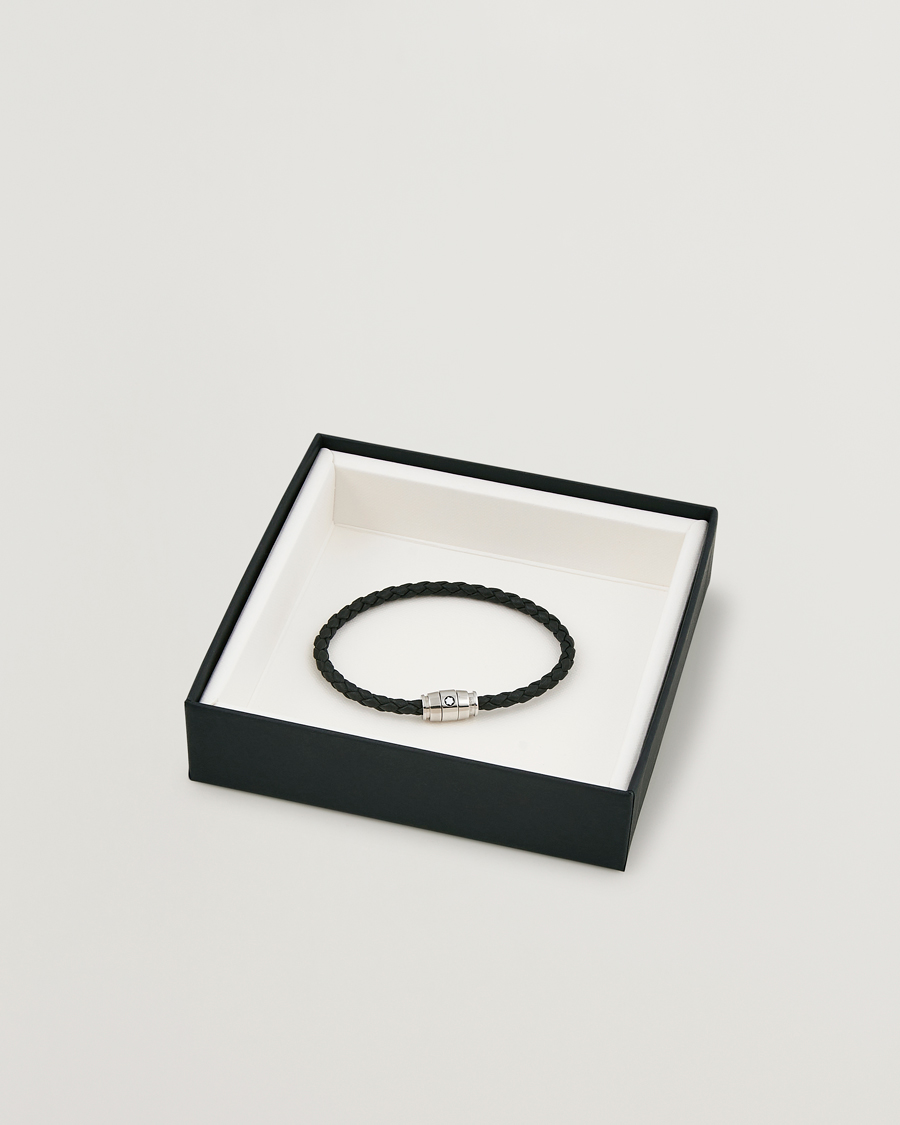Uomini | Gioielli | Montblanc | Bracelet Steel 3 Rings Leather Black