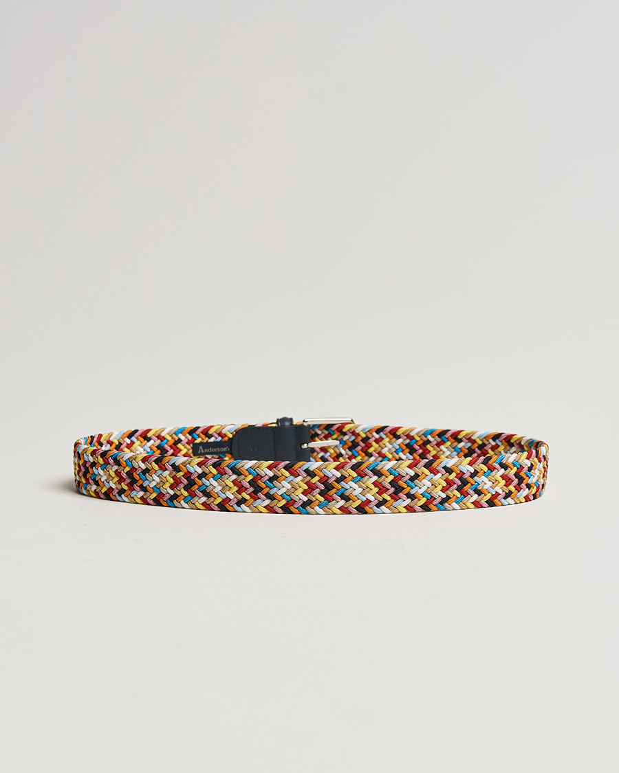 Uomini | Italian Department | Anderson\'s | Stretch Woven 3,5 cm Belt Multi