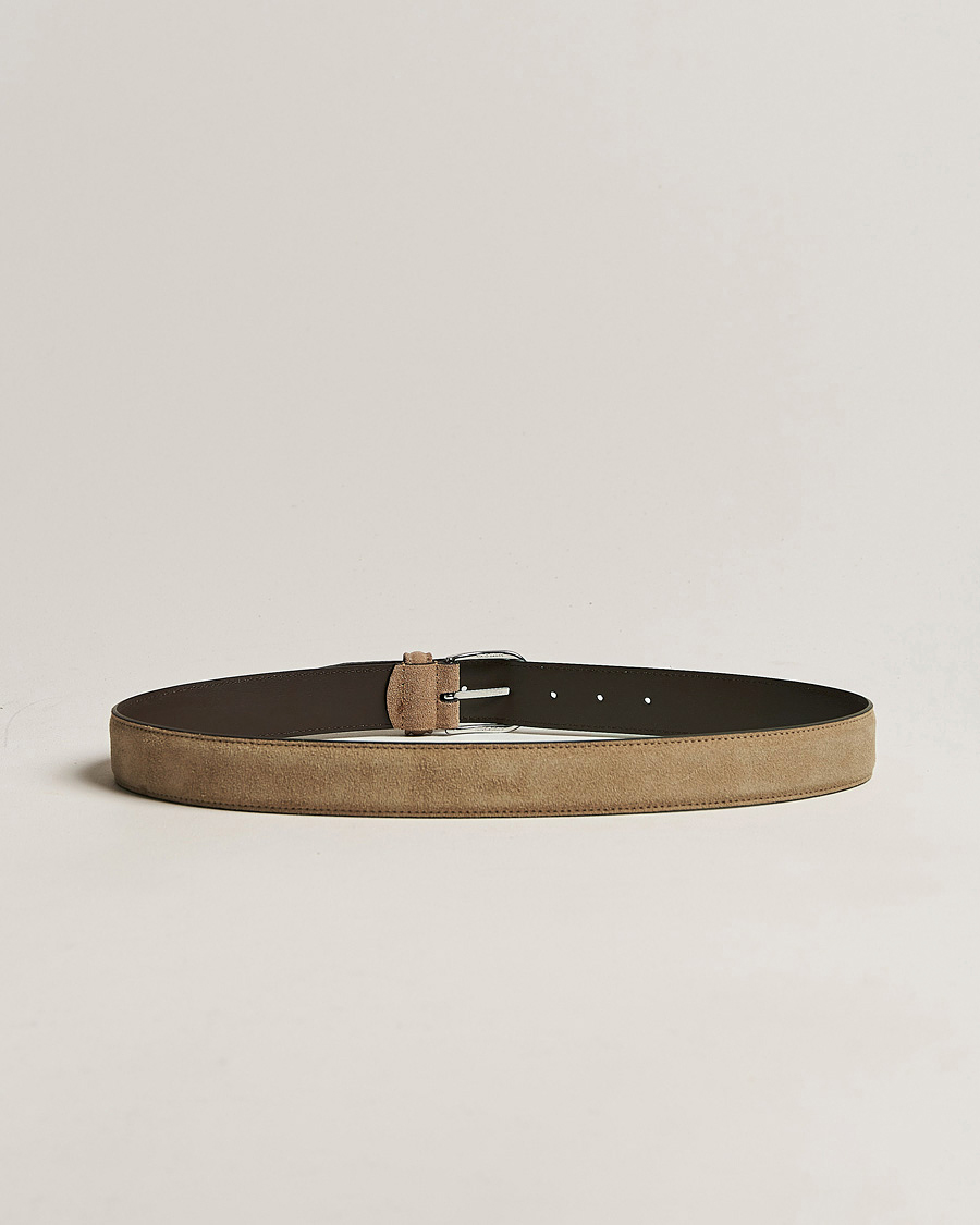 Uomini | Cinture | Anderson\'s | Suede 3,5 cm Belt Beige