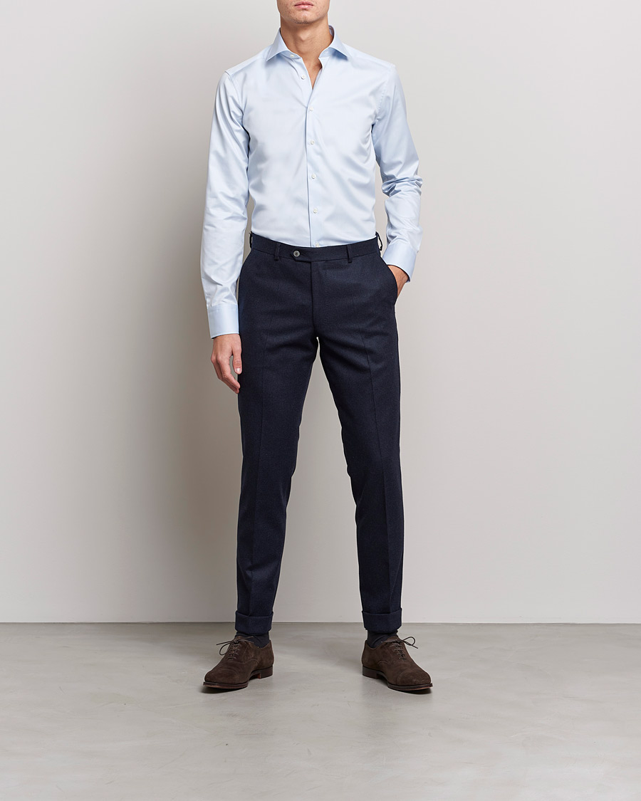 Uomini |  | Stenströms | Superslim Plain Shirt Blue