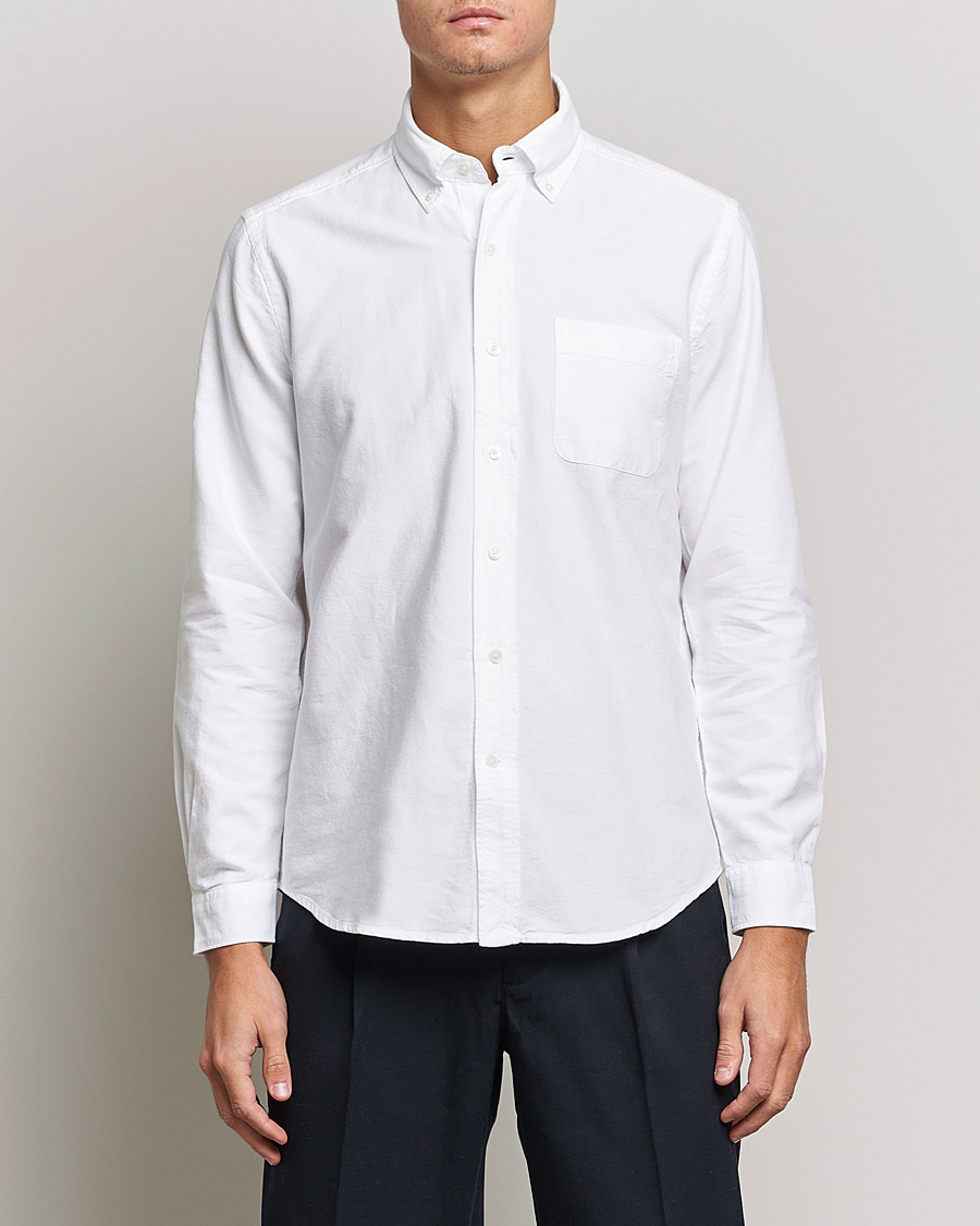 Uomini | Camicie | A Day\'s March | Moorgate Dyed Oxford Shirt White