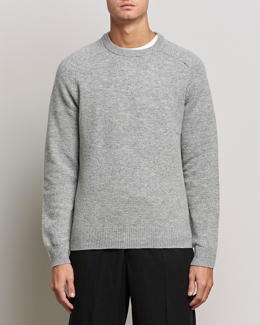 Uomini | Maglioni a maglia | A Day\'s March | Brodick Lambswool Sweater Grey Melange