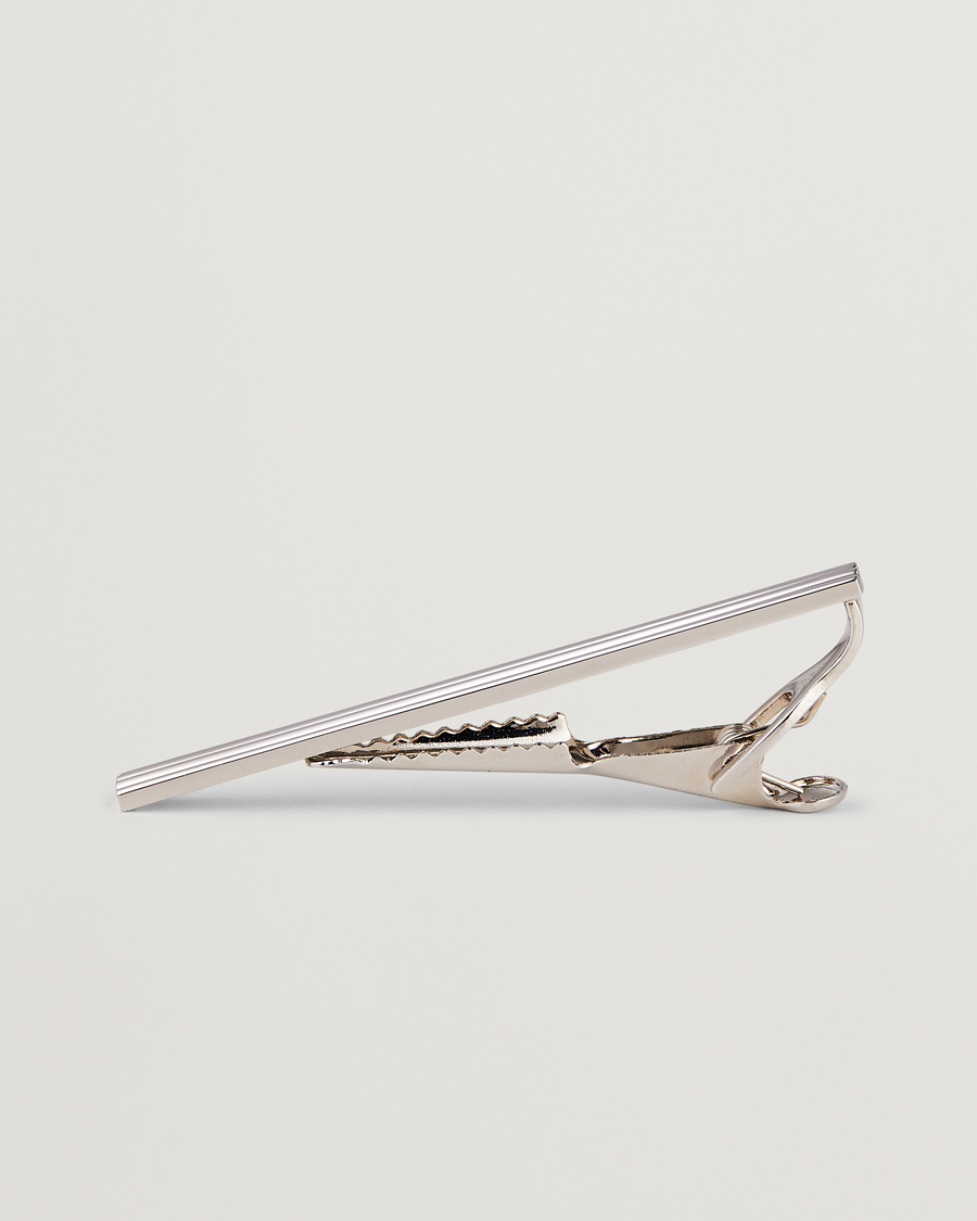 Uomini |  | Amanda Christensen | Ribbed Tie Clip Silver