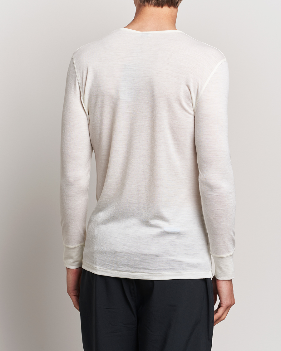 Uomini | Camicie a maniche lunghe | Zimmerli of Switzerland | Wool/Silk Long Sleeve T-Shirt Ecru