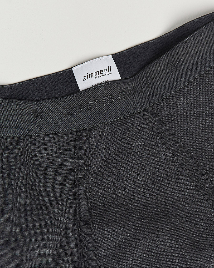 Uomini | Mutande lunghe | Zimmerli of Switzerland | Wool/Silk Long Johns Charcoal