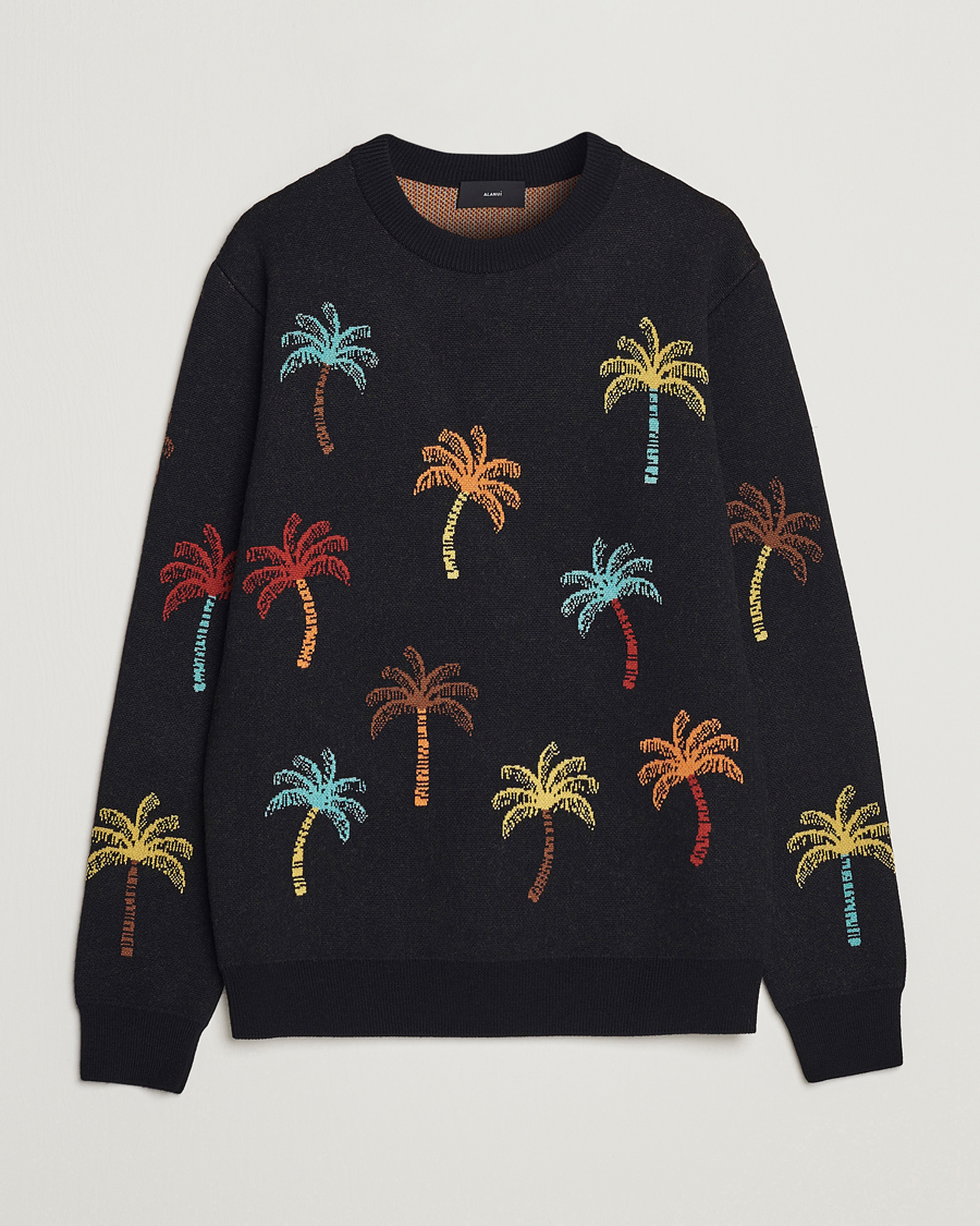 Uomini | Maglieria | Alanui | Palm Tree Jacquard Sweater Black